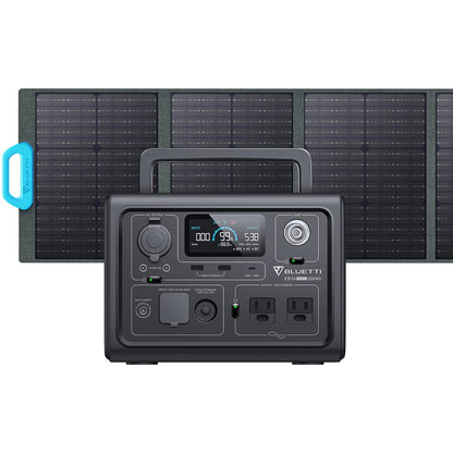 Expandable Portable LiFePO4 Solar Generator Power Station with External Battery Module