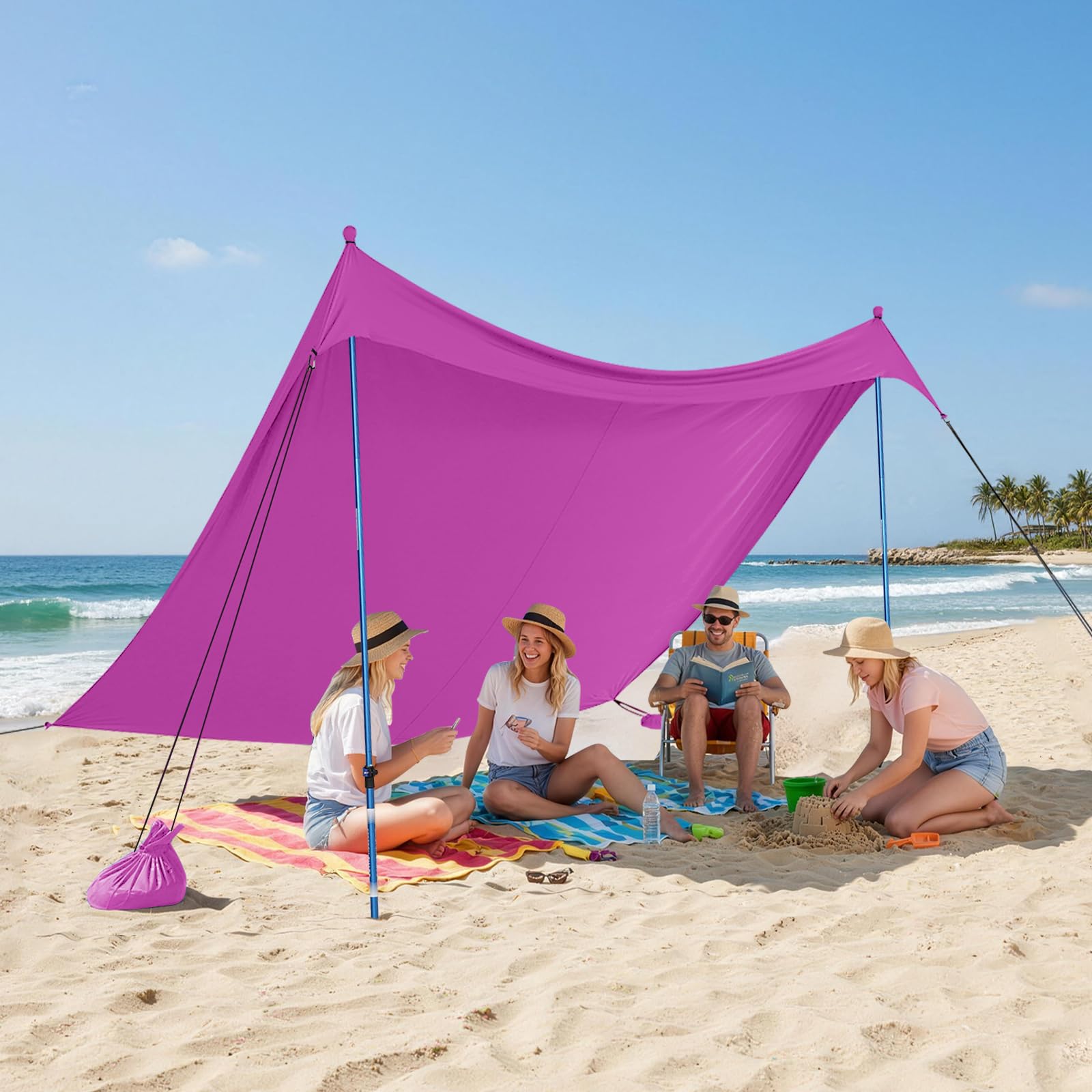 10x10 Easy Pop-Up Beach Sun Shelter Canopy with UPF50+ Protection