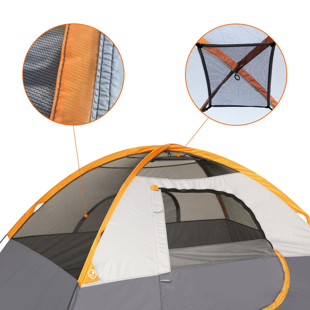 3-Season Dome Camping Tent with Weatherproof Rainfly