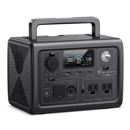 Expandable Portable LiFePO4 Solar Generator Power Station with External Battery Module