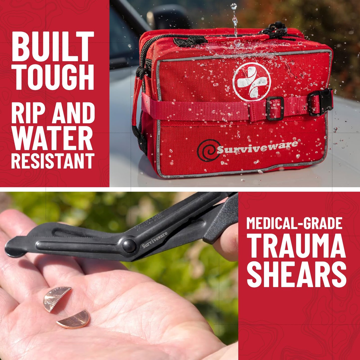 Premium Survival First Aid Kit for Travel, Camping, and Emergency Preparedness