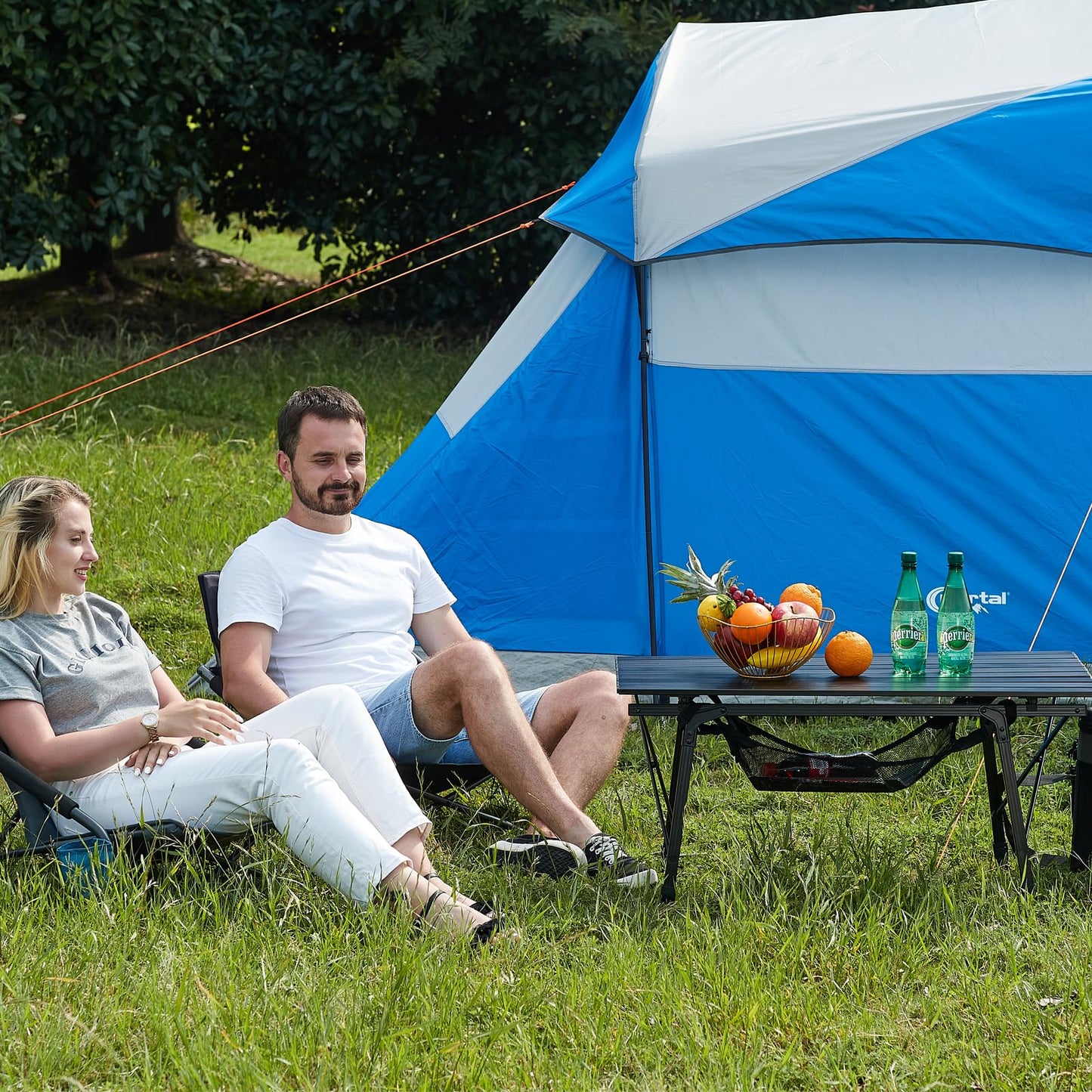 Adjustable Foldable Aluminum Camping Table with Carry Bag
