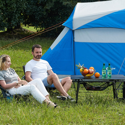 Adjustable Foldable Aluminum Camping Table with Carry Bag