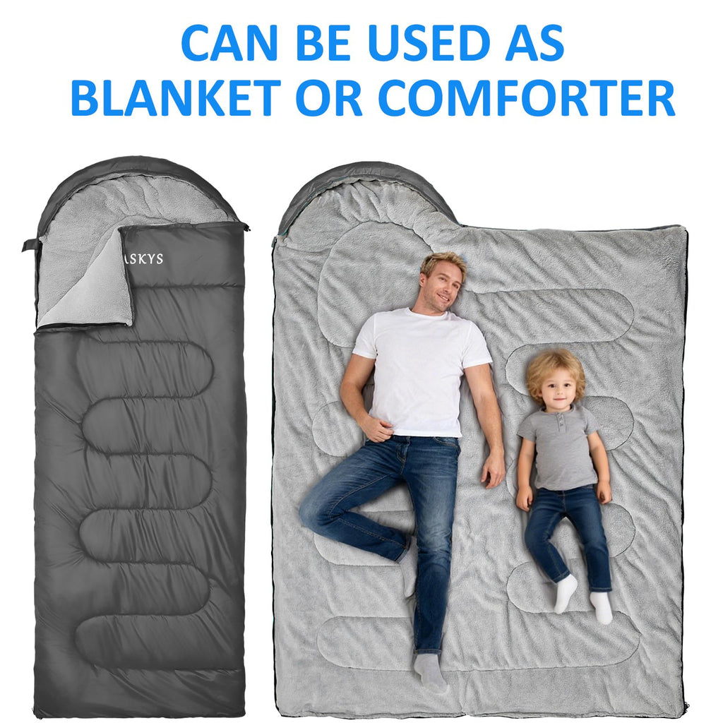 3-Season Waterproof Lightweight Sleeping Bag for All Ages