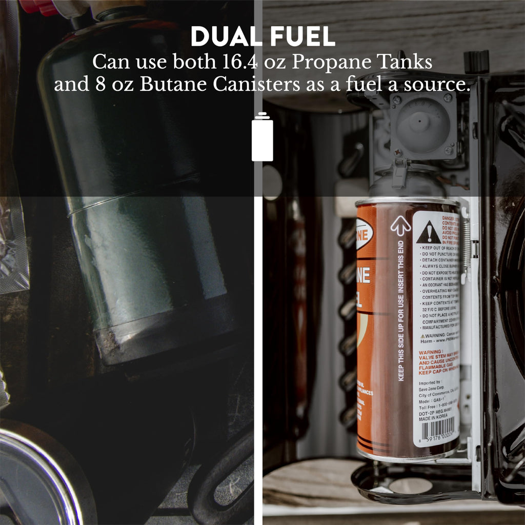 Dual Fuel Portable Camping Stove with Carrying Case