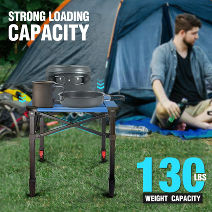 VILLEY Aluminum Folding Square Table with Carry Bag