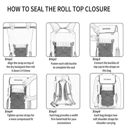 Waterproof Roll-Top Dry Bag Backpack for Hiking and Kayaking