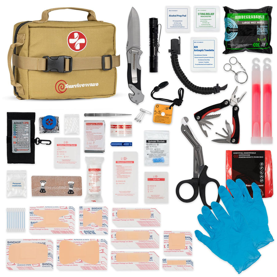 119-Piece Premium Survival First Aid Kit for Travel, Camping, and Emergency Use