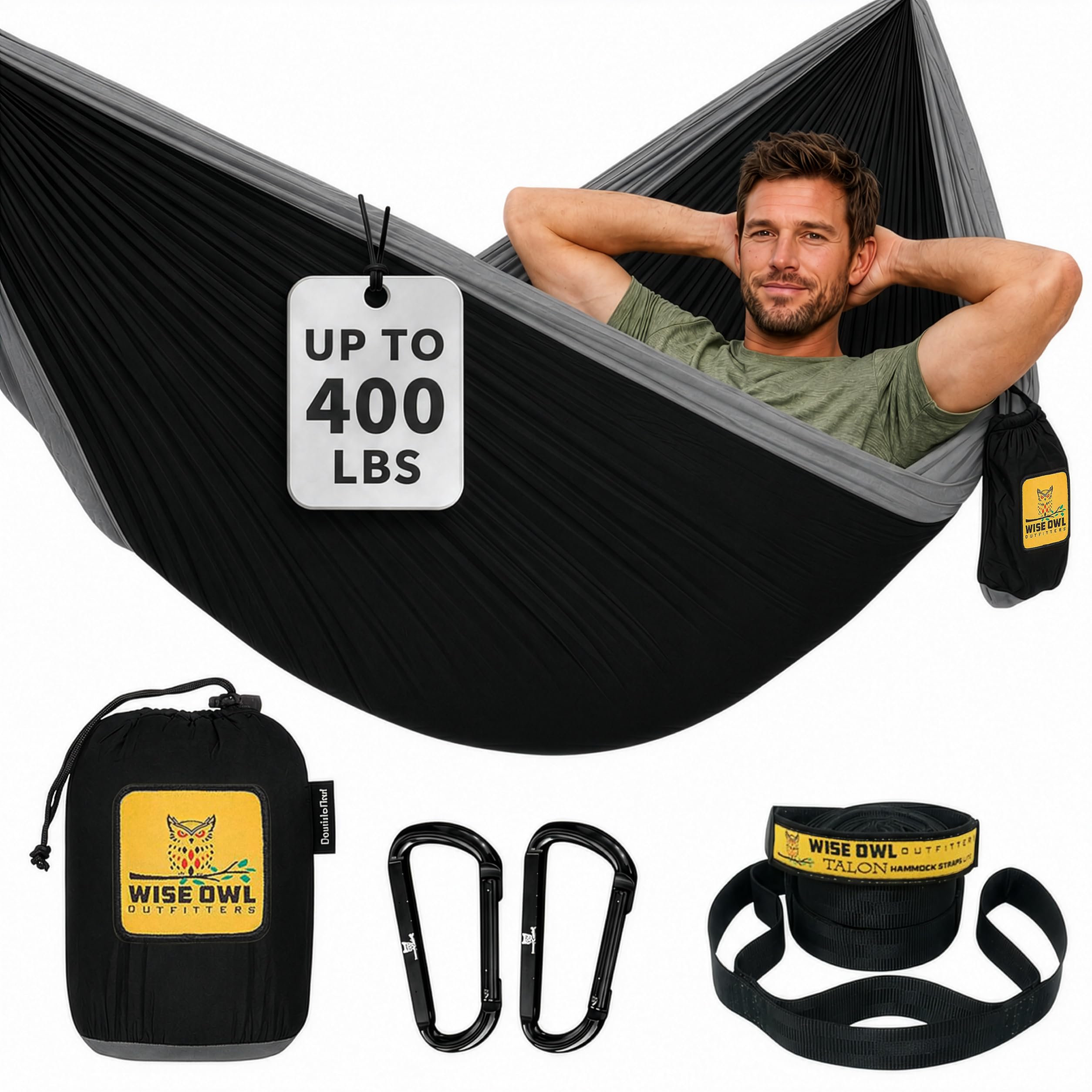 Heavy-Duty Portable Camping Hammock with Tree Straps