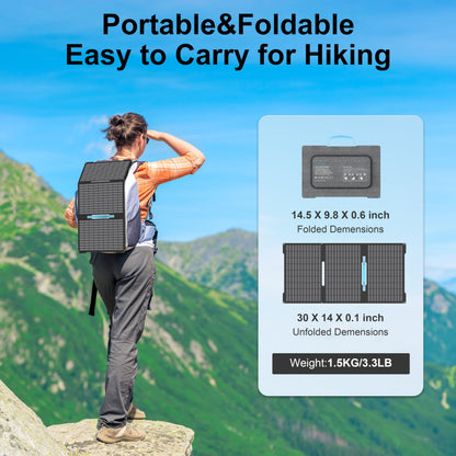 Foldable Waterproof Portable Solar Panel Charger for Camping and Off-Grid Use