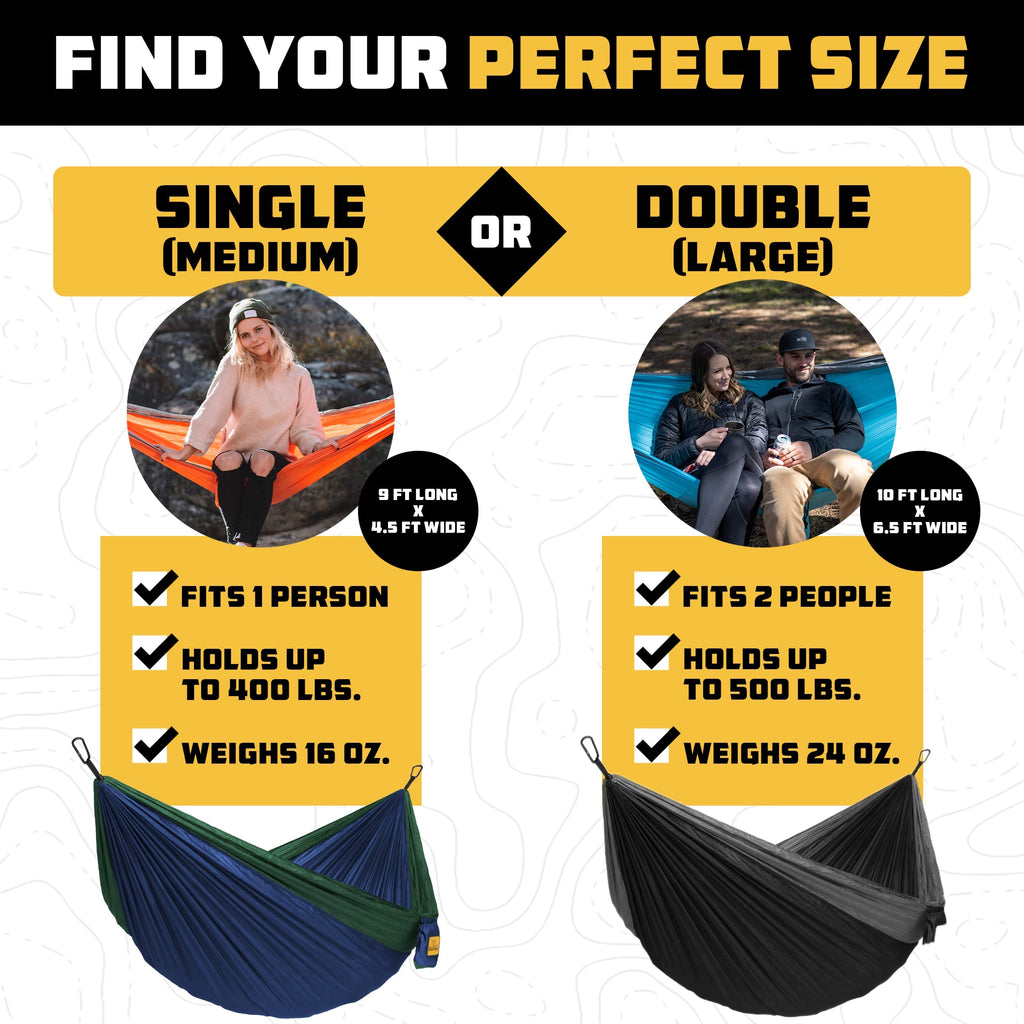 Heavy-Duty Portable Camping Hammock with Tree Straps
