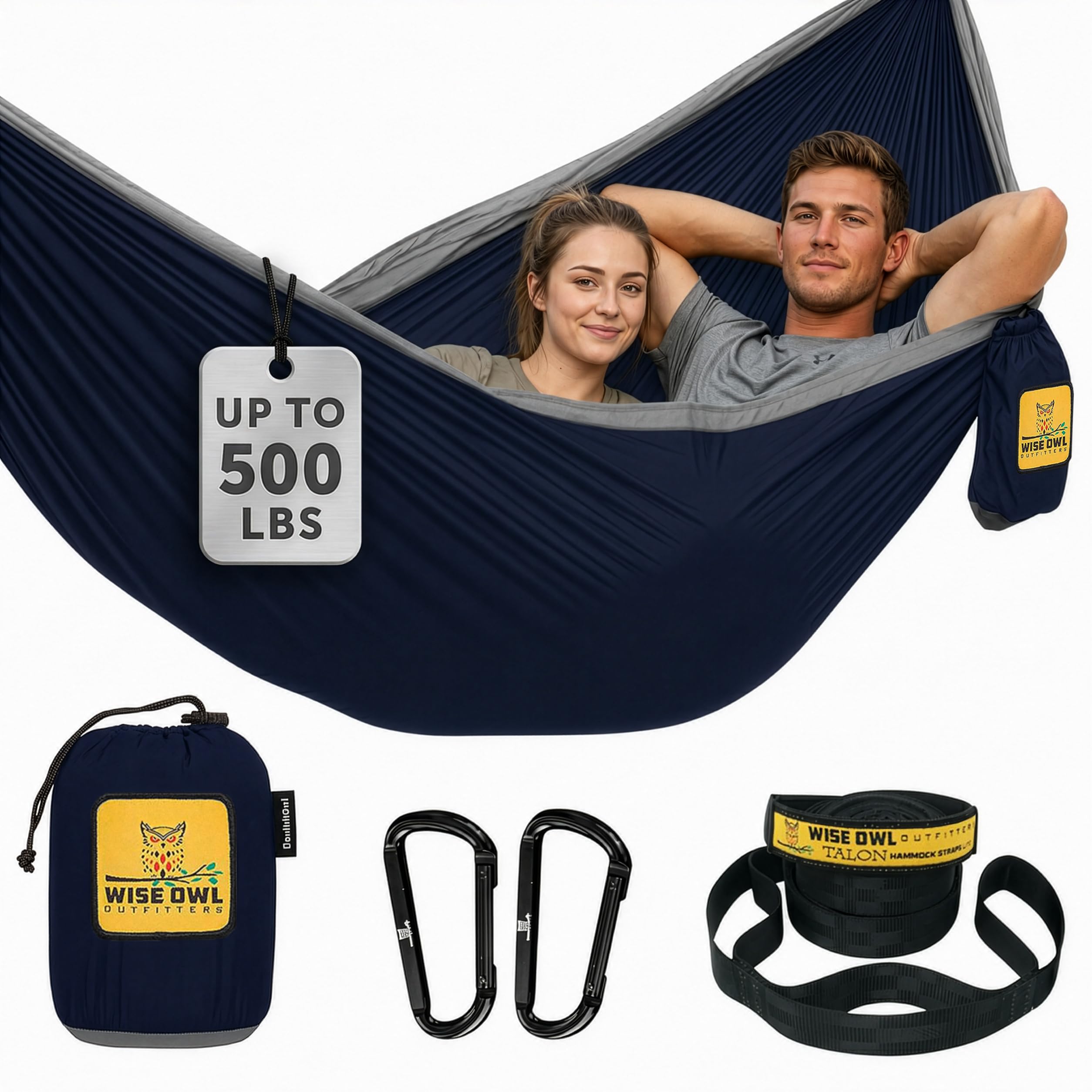 Heavy-Duty Portable Camping Hammock with Tree Straps