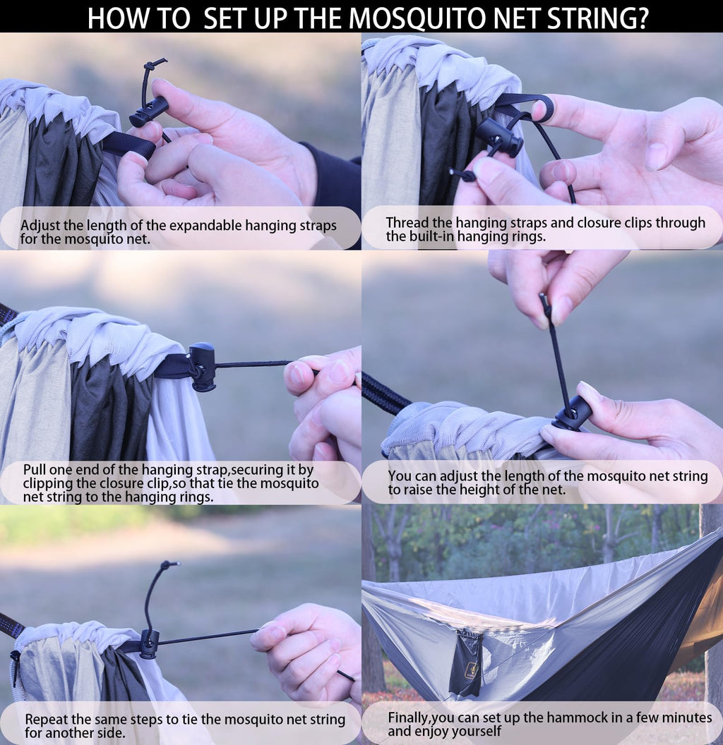 Portable Camping Hammock with Mosquito Net and Tree Straps