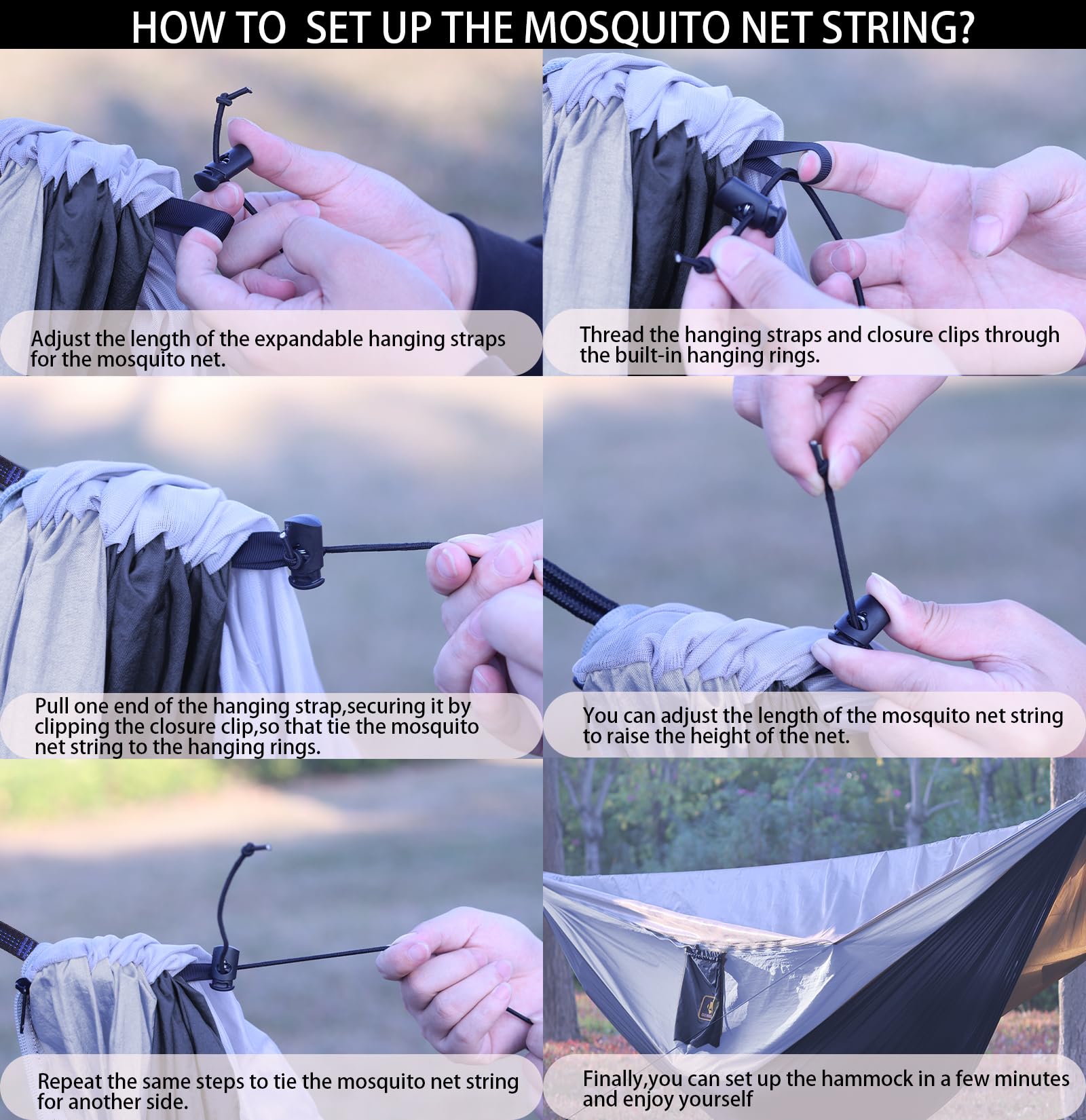 Portable Camping Hammock with Mosquito Net and Tree Straps