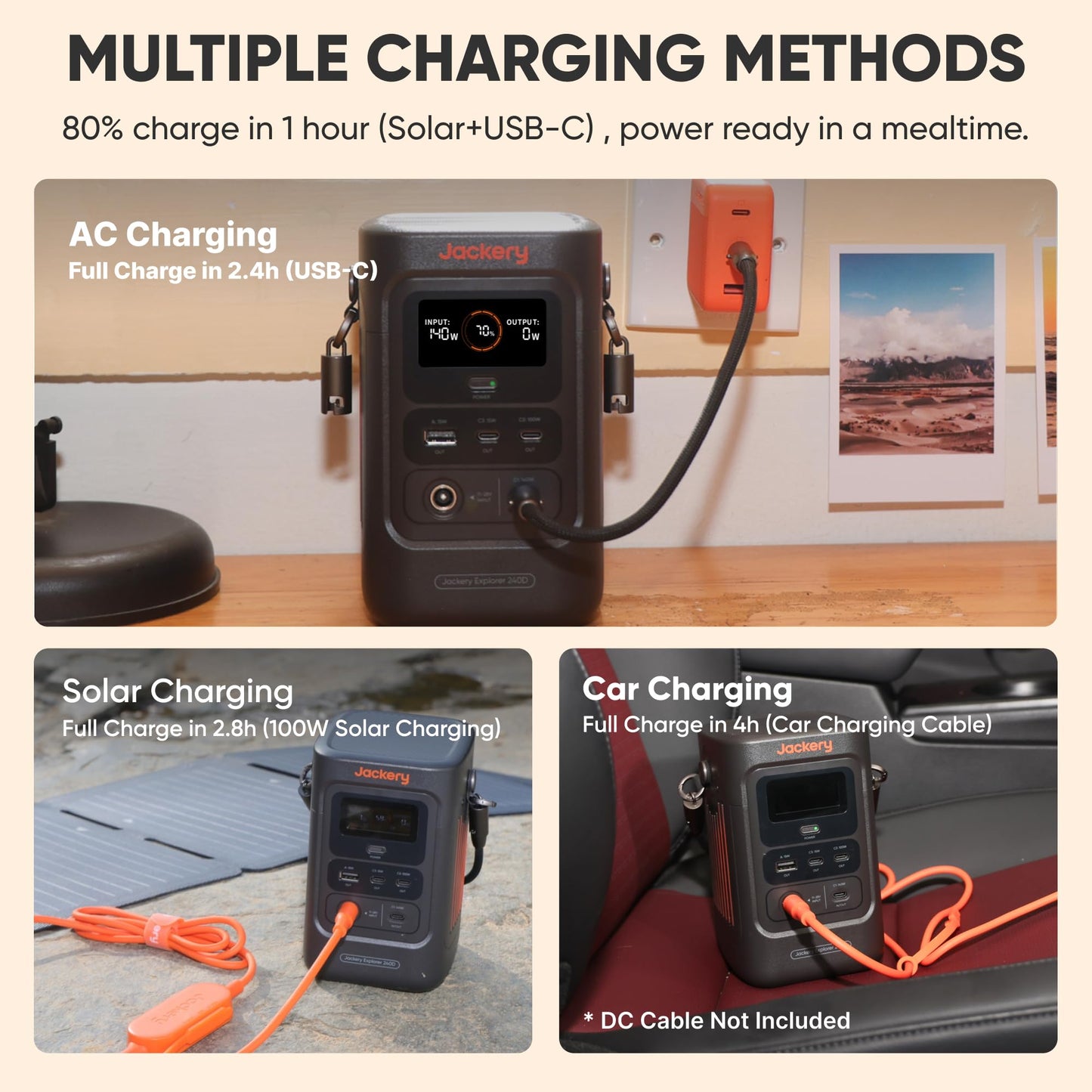 Portable Solar Generator 293Wh Lithium Backup Power Station for Camping and Outdoor Use