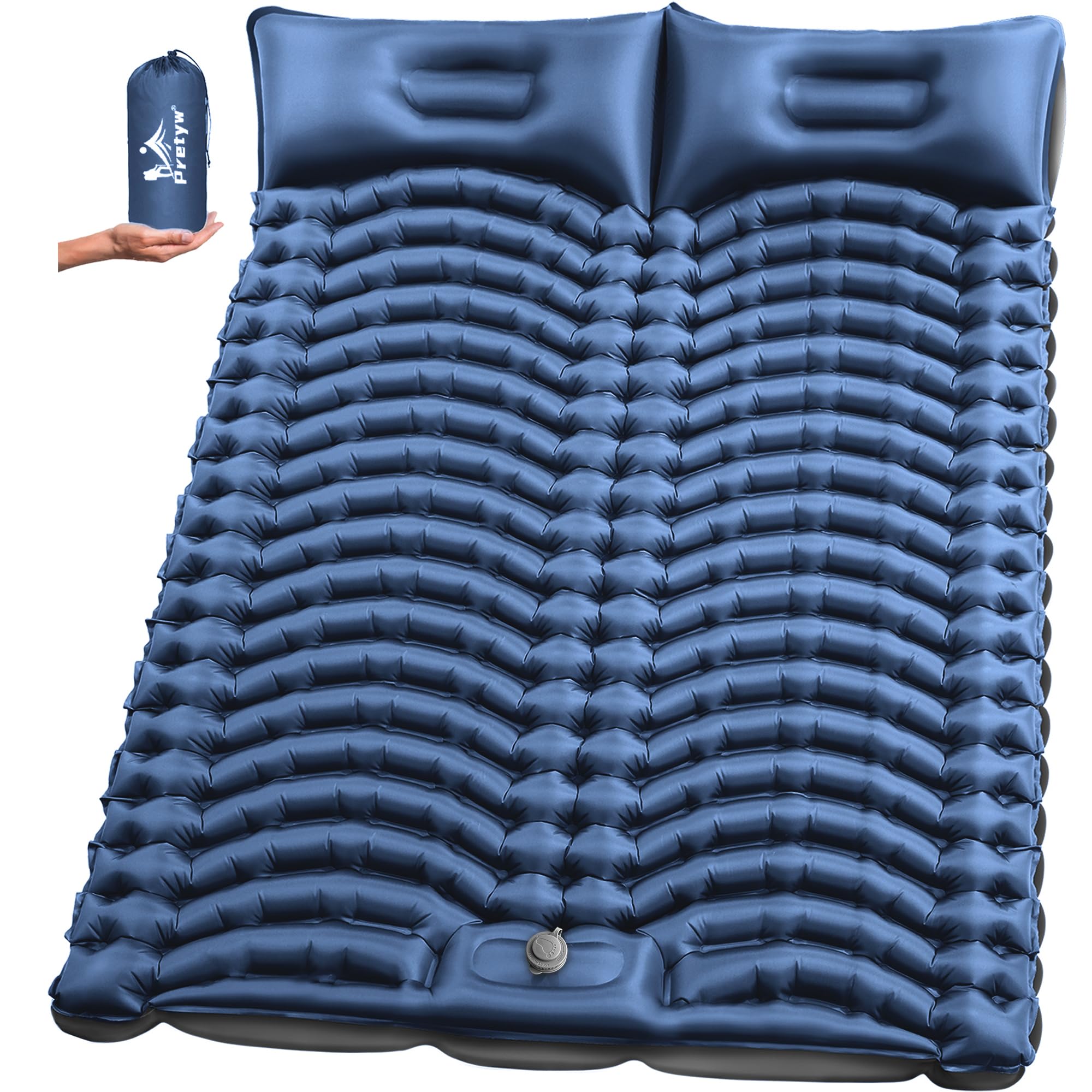 2-Person Compact Inflatable Sleeping Pad with Pillow and Pump