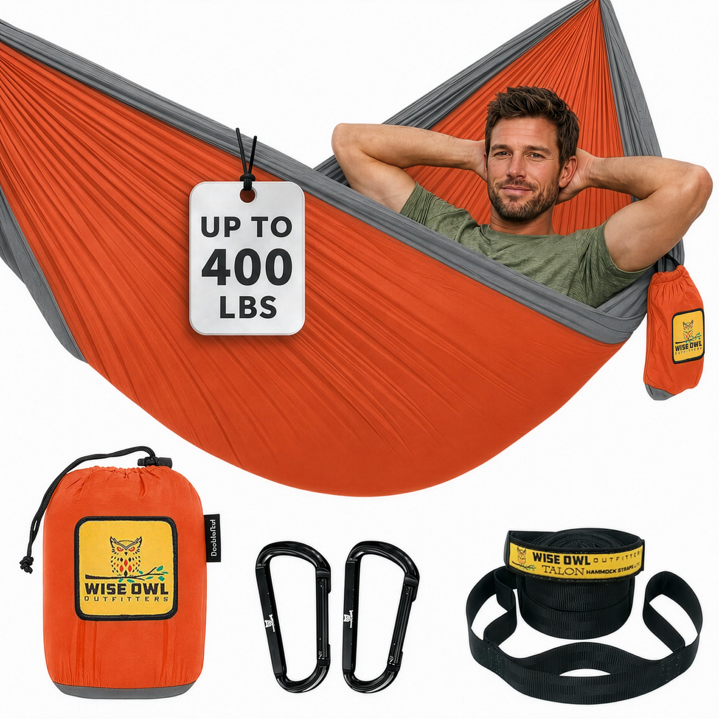 Heavy-Duty Portable Camping Hammock with Tree Straps