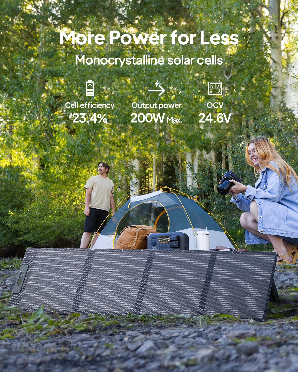 Expandable Portable LiFePO4 Solar Generator Power Station with External Battery Module