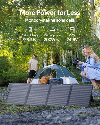 Expandable Portable LiFePO4 Solar Generator Power Station with External Battery Module