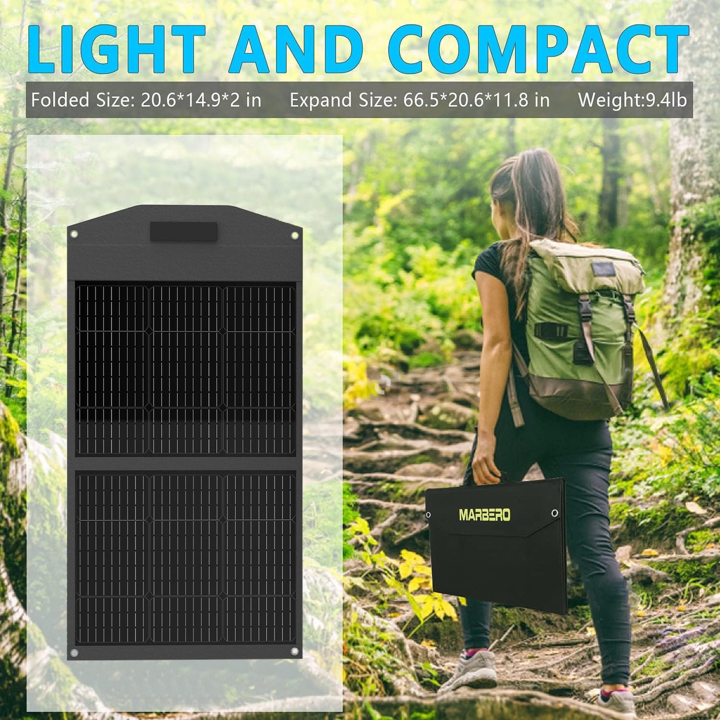 Foldable Portable Solar Panel Kit with Solar Powered Fan System