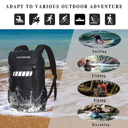 Waterproof Roll-Top Dry Bag Backpack for Hiking and Kayaking