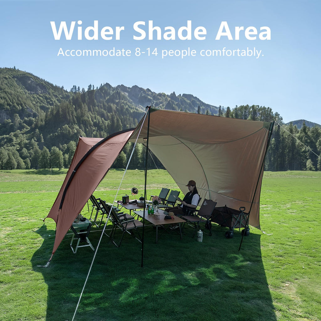 Large Waterproof Camping Tarp Awning for Hammock and Shelter