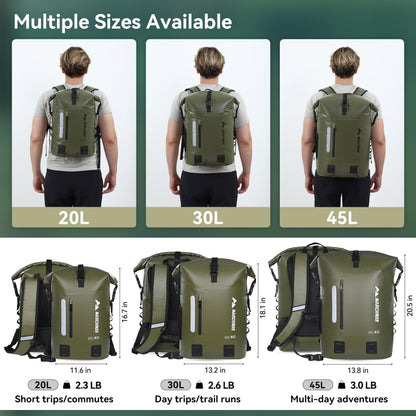 Roll-Top Waterproof Dry Bag Backpack for Hiking and Kayaking