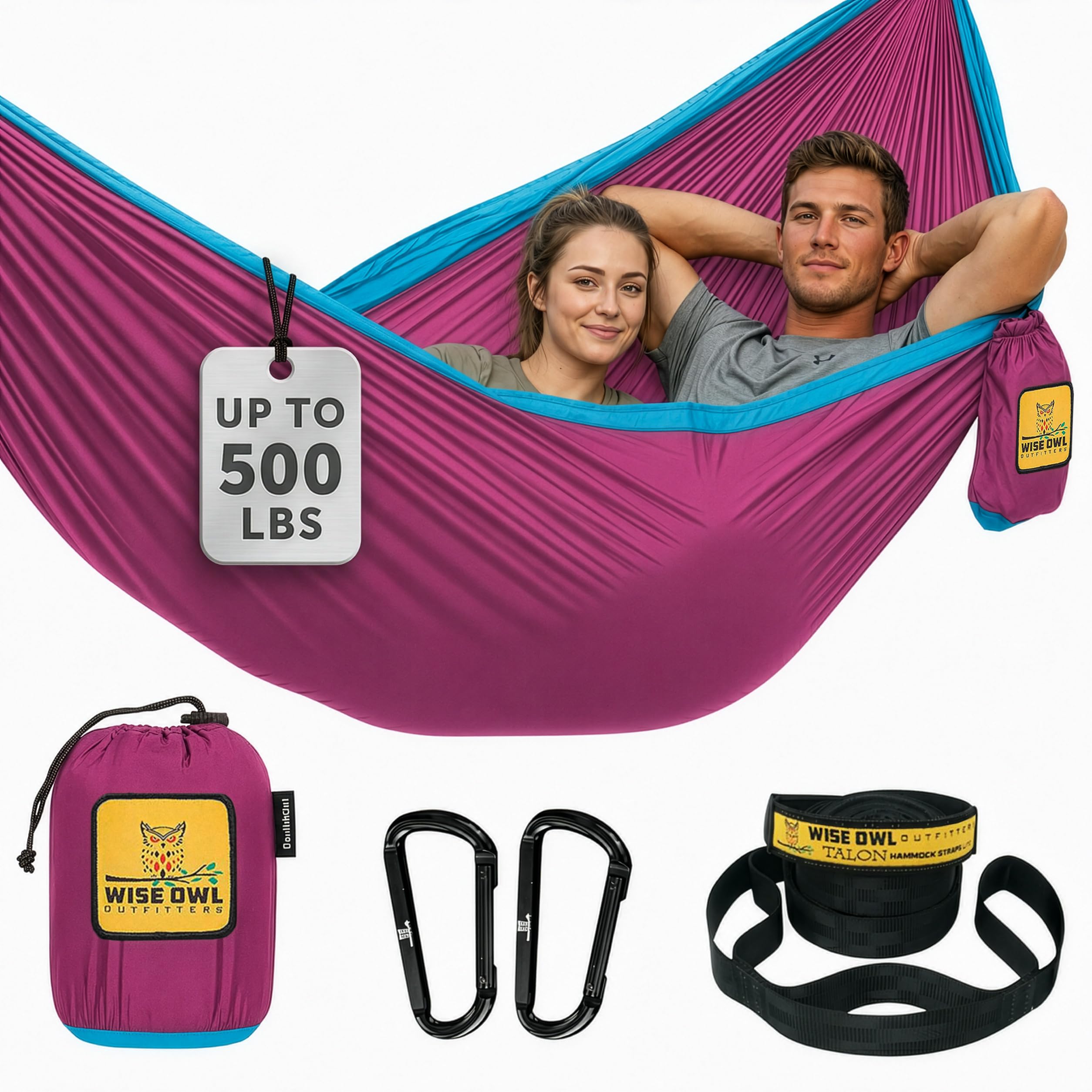 Heavy-Duty Portable Camping Hammock with Tree Straps