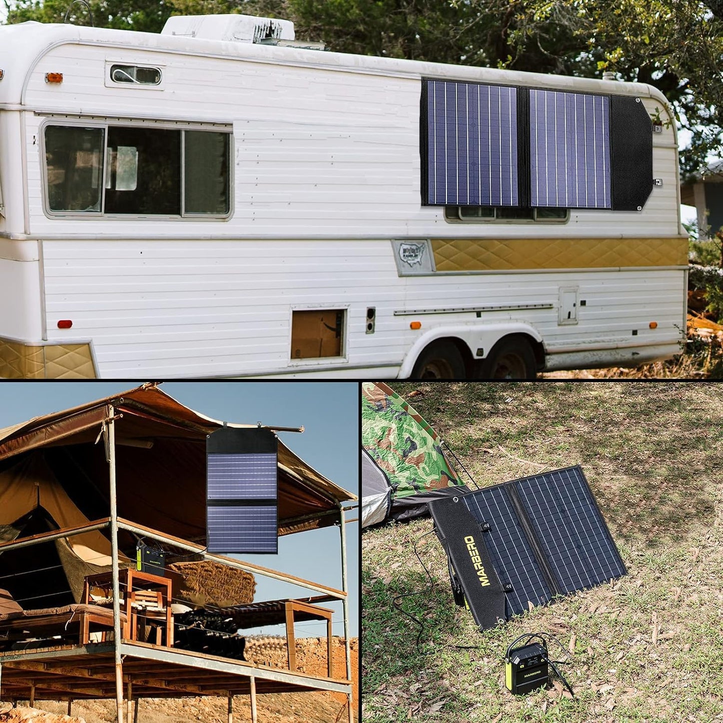Foldable Portable Solar Panel Kit with Solar Powered Fan System