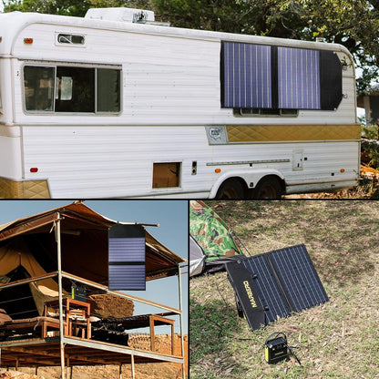 Foldable Portable Solar Panel Kit with Solar Powered Fan System