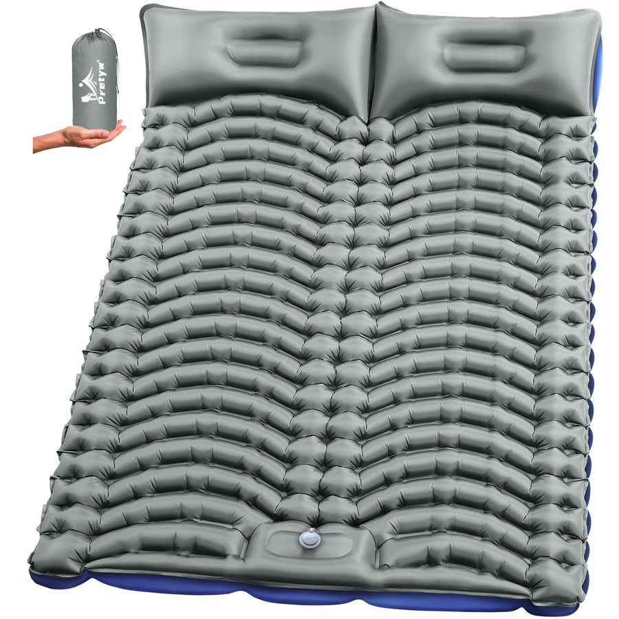 2-Person Compact Inflatable Sleeping Pad with Pillow and Pump