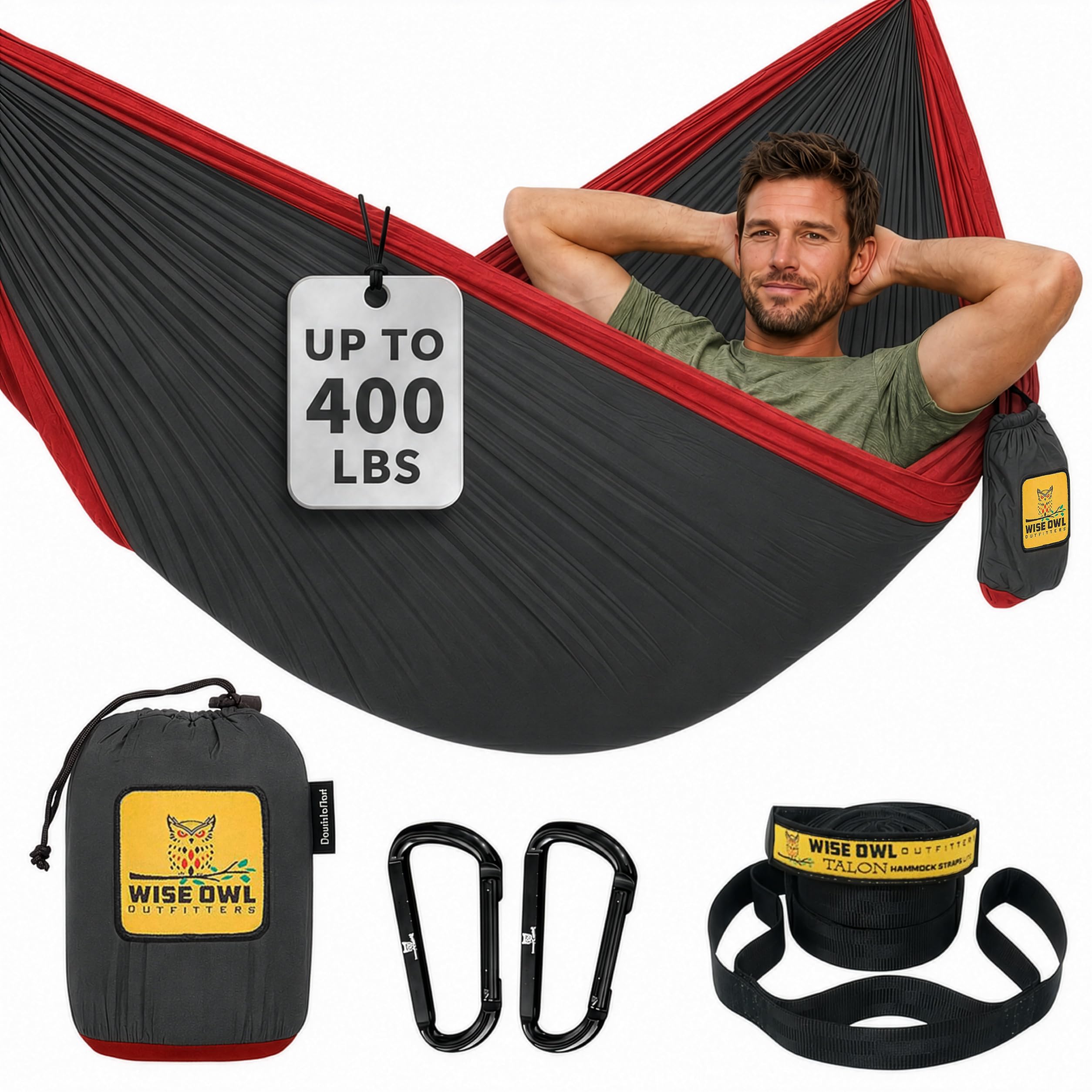 Heavy-Duty Portable Camping Hammock with Tree Straps