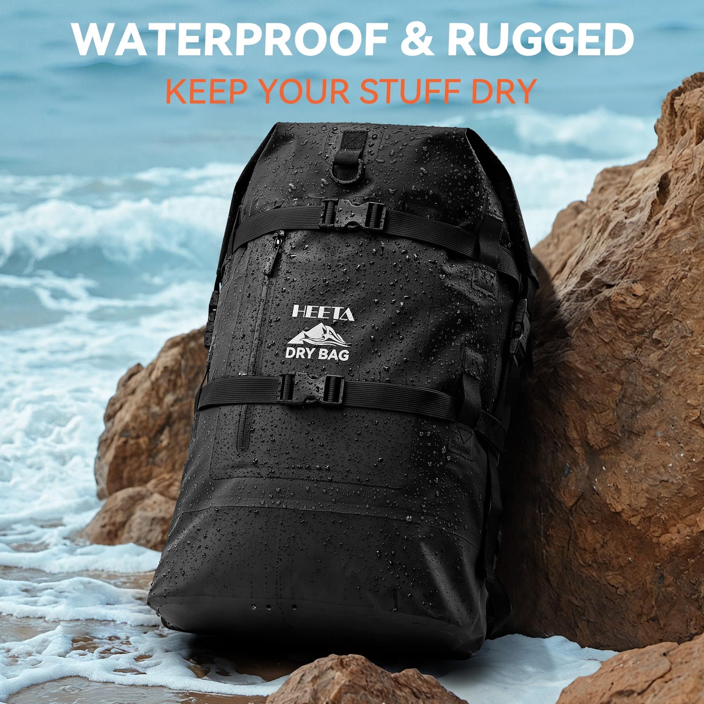 40L Waterproof Roll-Top Dry Bag Backpack for Hiking and Water Sports
