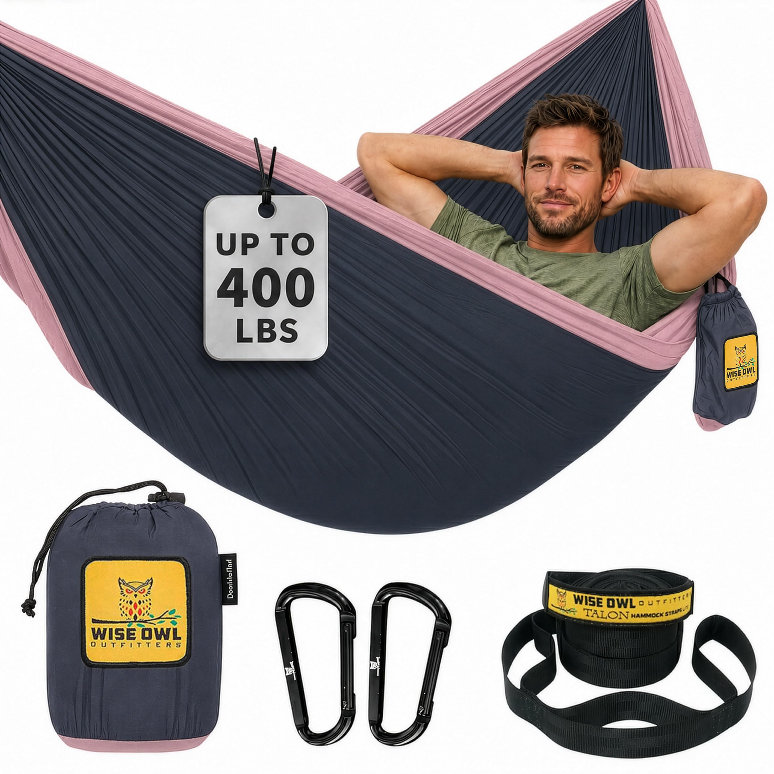 Heavy-Duty Portable Camping Hammock with Tree Straps