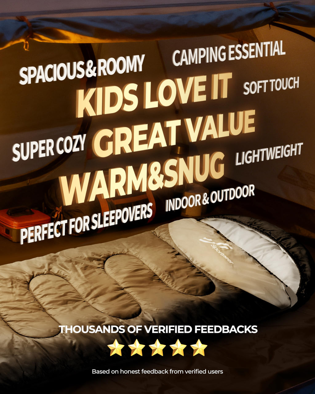 Cold Weather Waterproof Sleeping Bag for Adults and Kids