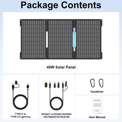 Foldable Waterproof Portable Solar Panel Charger for Camping and Off-Grid Use