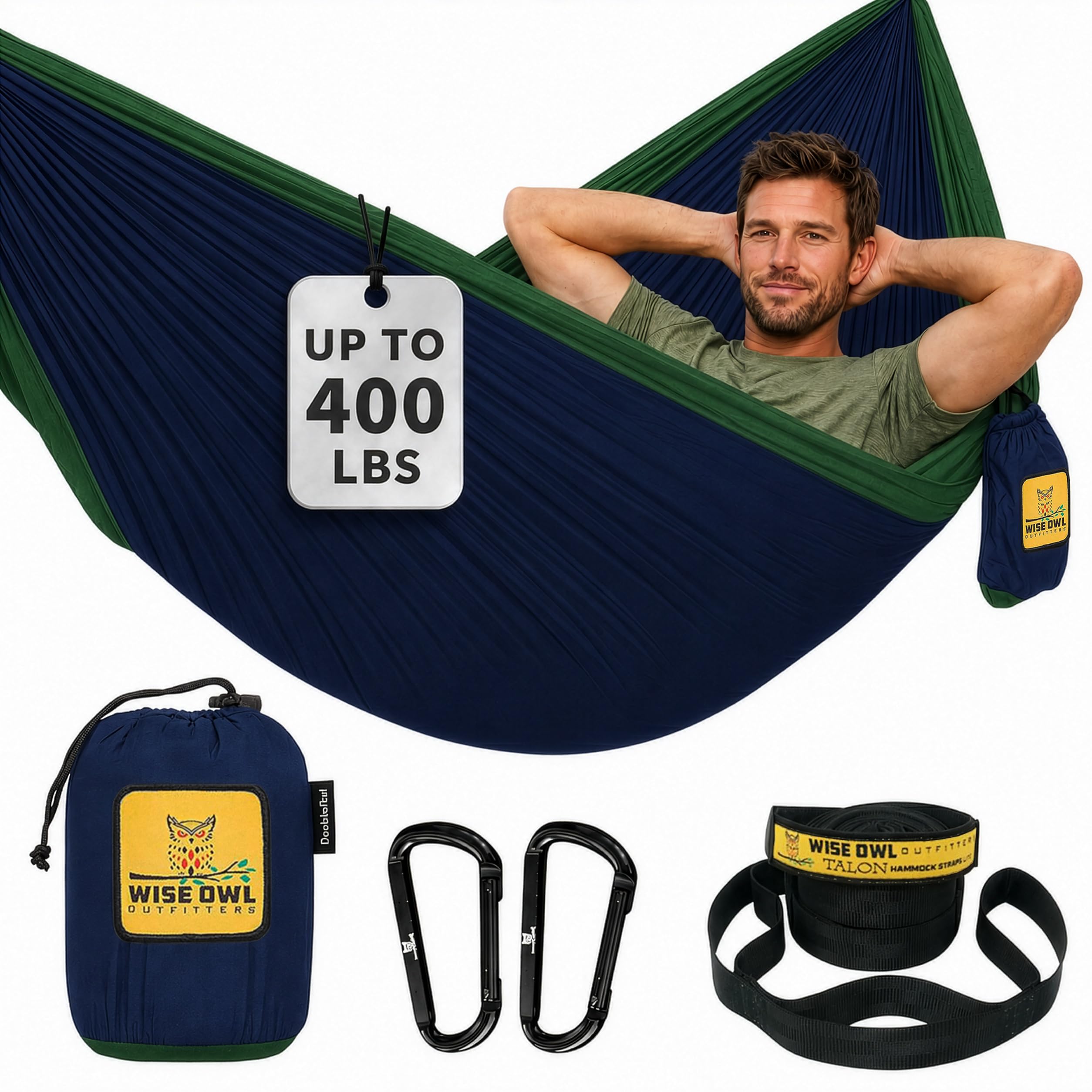 Heavy-Duty Portable Camping Hammock with Tree Straps