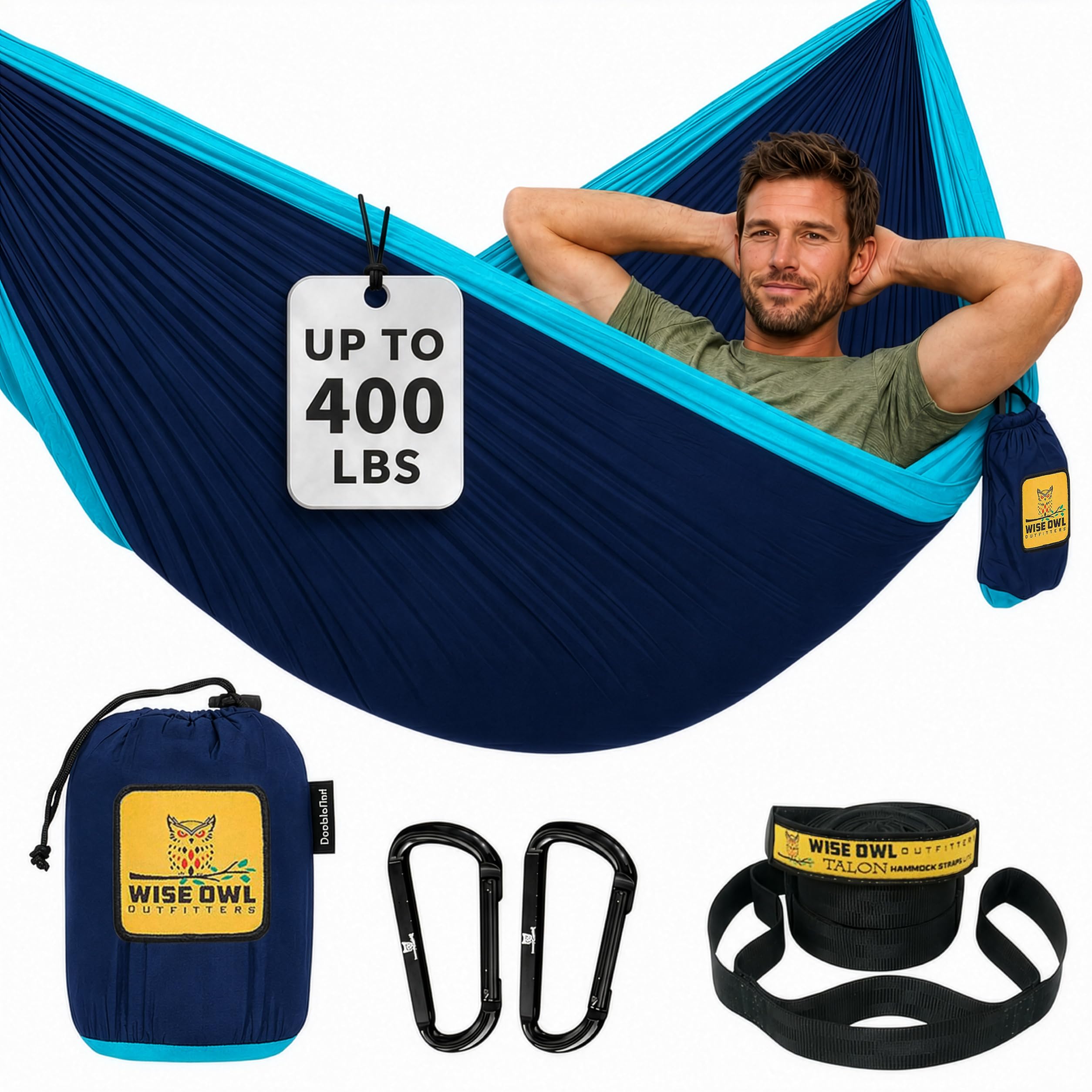 Heavy-Duty Portable Camping Hammock with Tree Straps