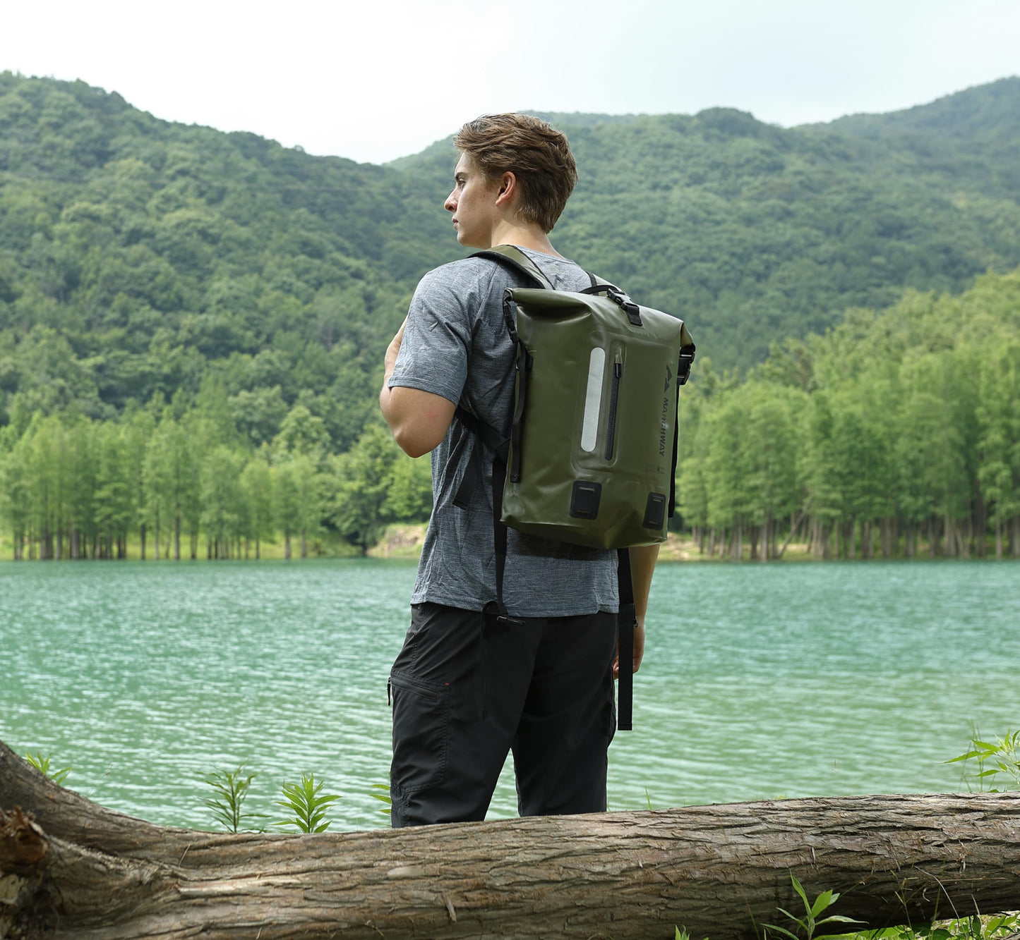 Roll-Top Waterproof Dry Bag Backpack for Hiking and Kayaking