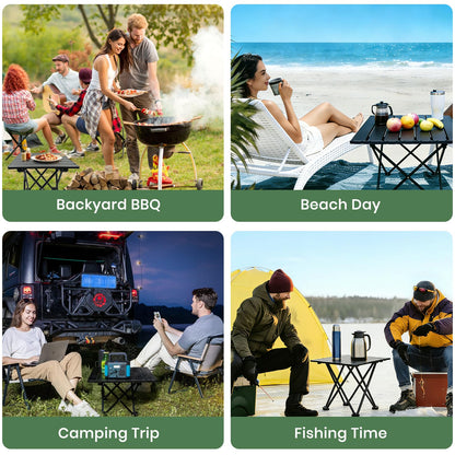 2-Pack Ultralight Foldable Portable Camping Tables with Carry Bag