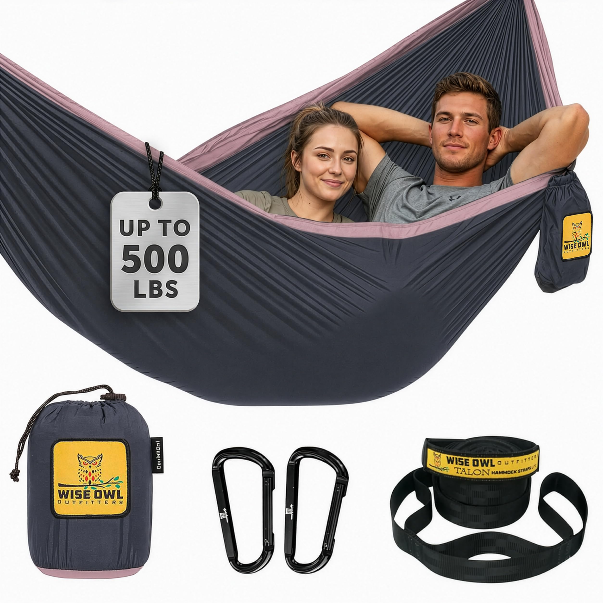 Heavy-Duty Portable Camping Hammock with Tree Straps
