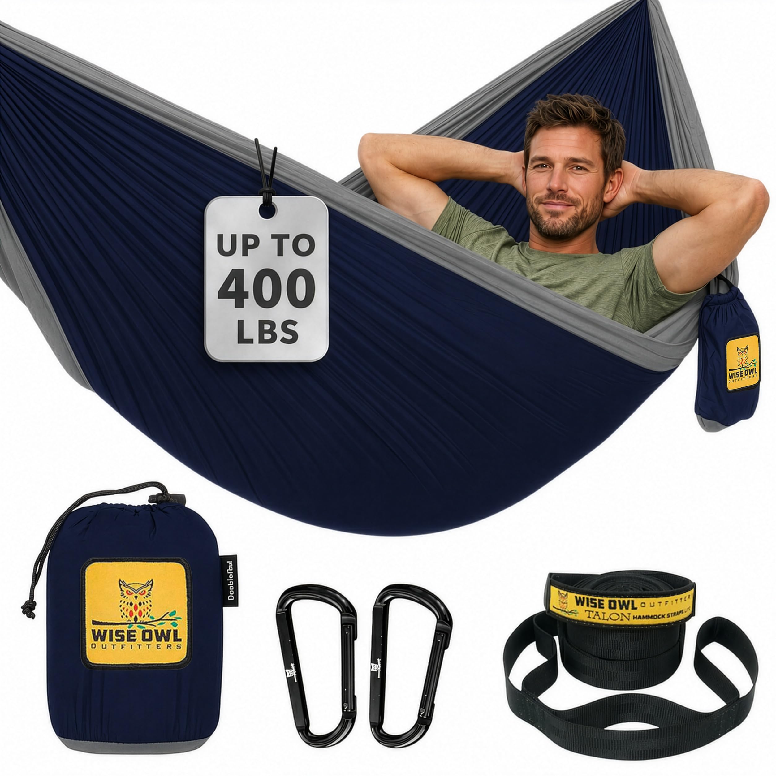 Heavy-Duty Portable Camping Hammock with Tree Straps