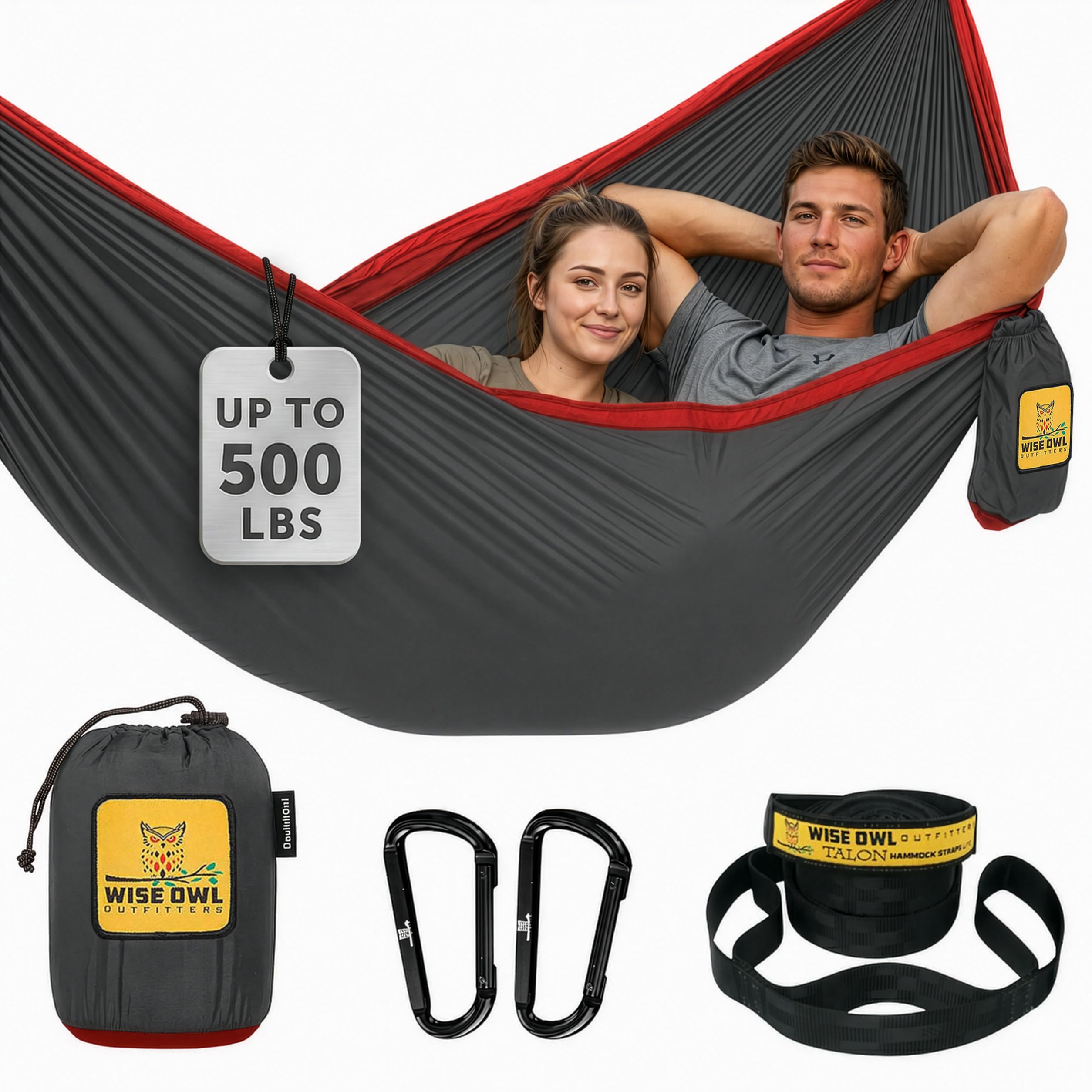 Heavy-Duty Portable Camping Hammock with Tree Straps