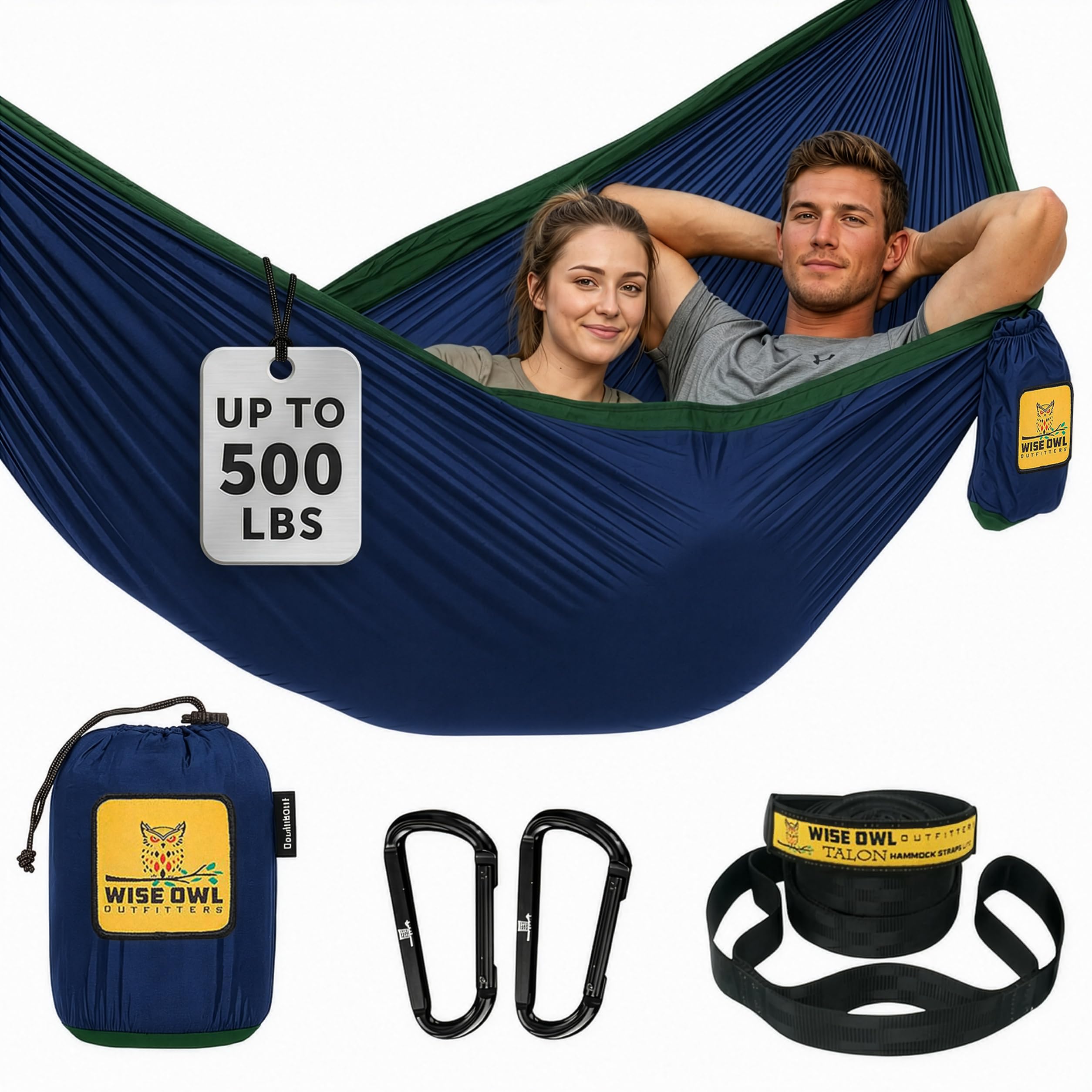 Heavy-Duty Portable Camping Hammock with Tree Straps