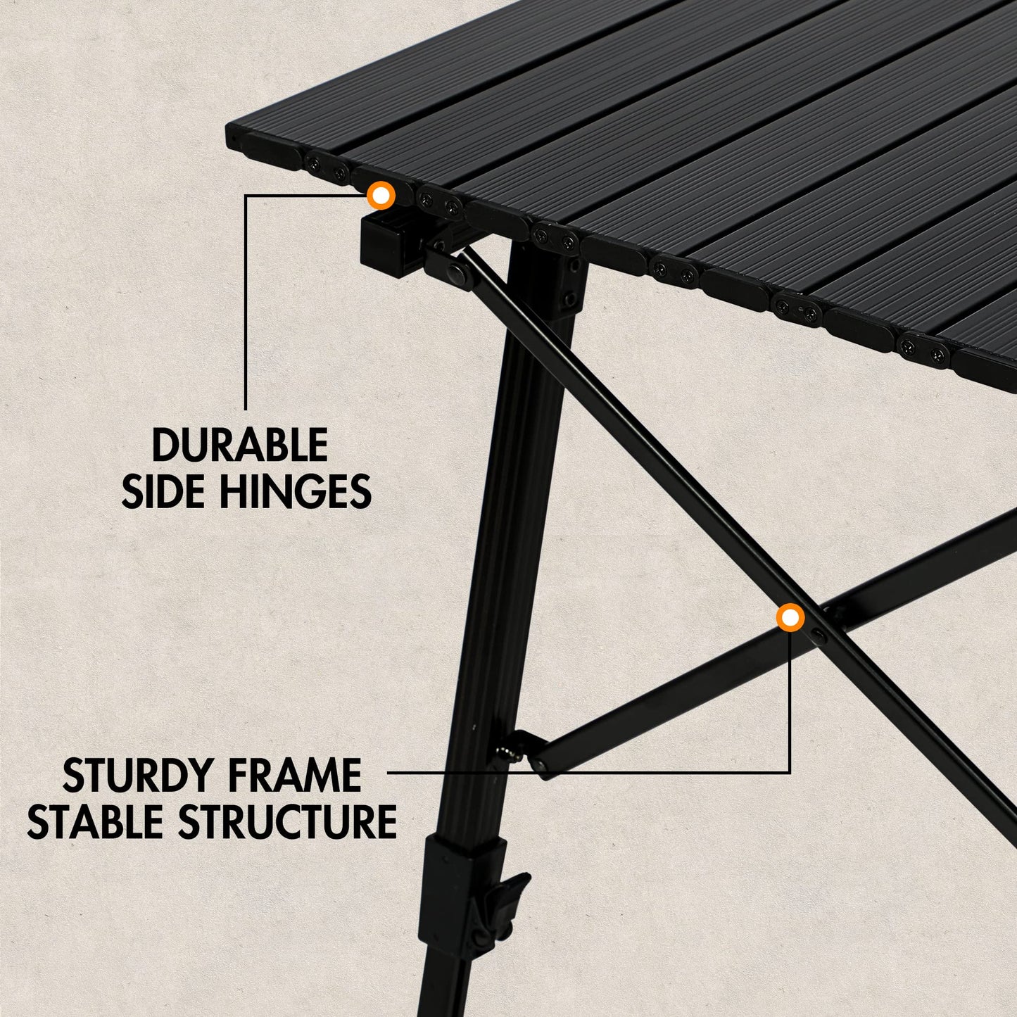 Adjustable Foldable Aluminum Camping Table with Carry Bag
