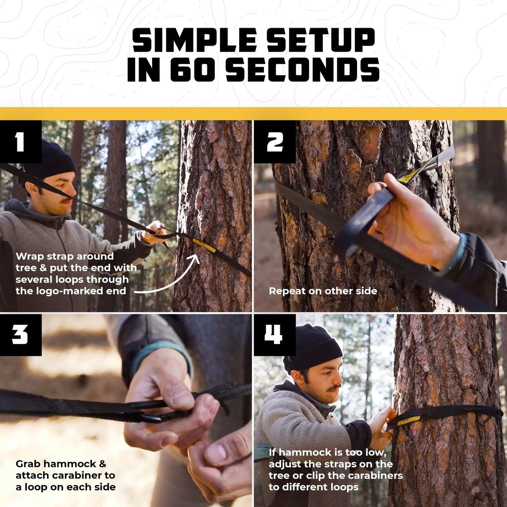 Heavy-Duty Portable Camping Hammock with Tree Straps