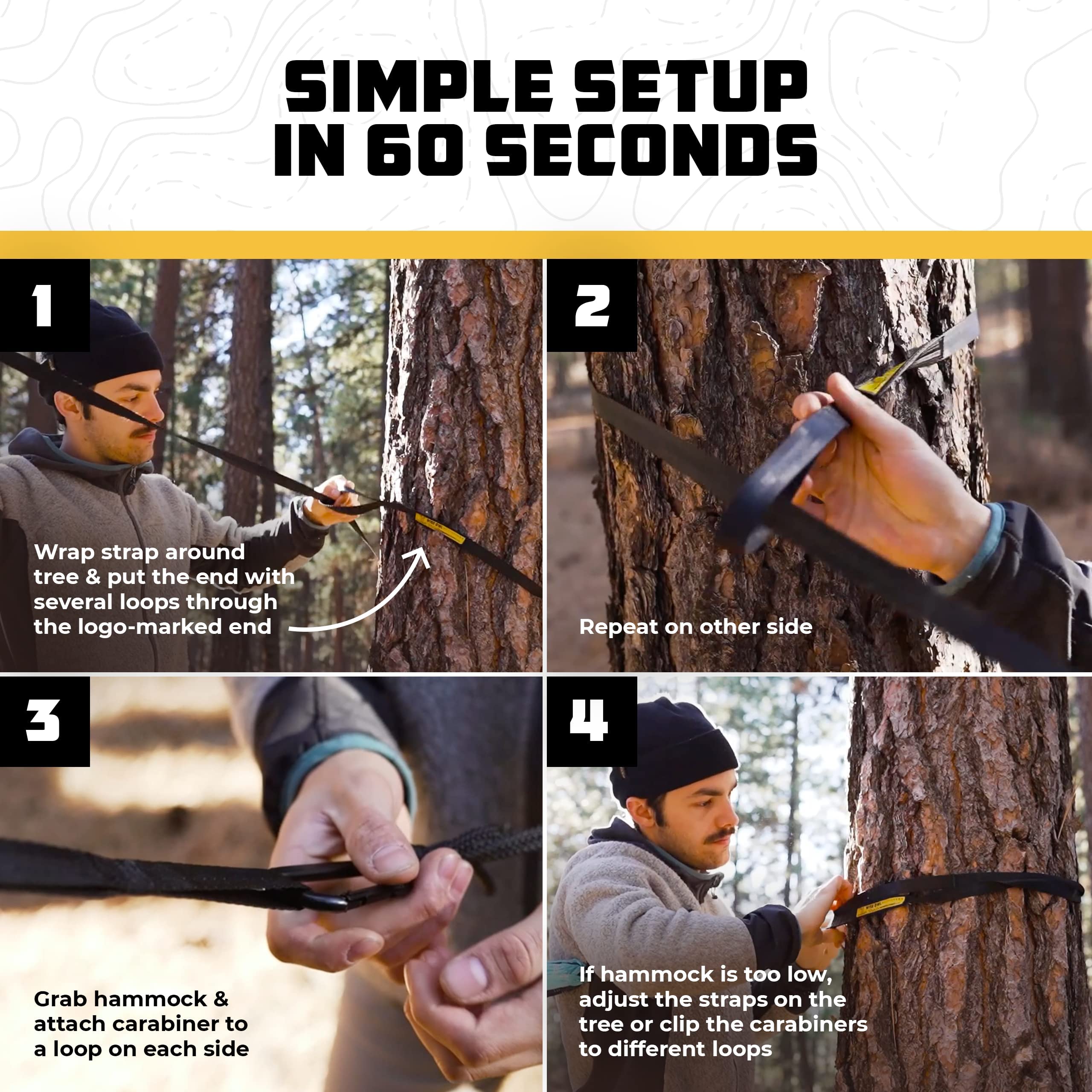 Heavy-Duty Portable Camping Hammock with Tree Straps