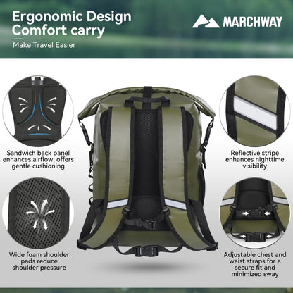 Roll-Top Waterproof Dry Bag Backpack for Hiking and Kayaking