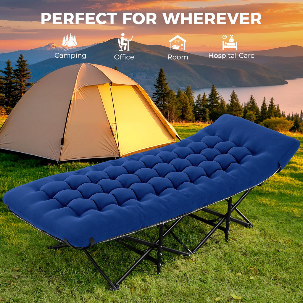 28-Inch Extra-Wide Folding Camping Cot with Mattress