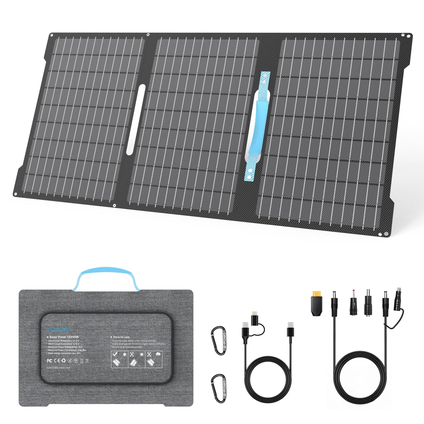 Foldable Waterproof Portable Solar Panel Charger for Camping and Off-Grid Use